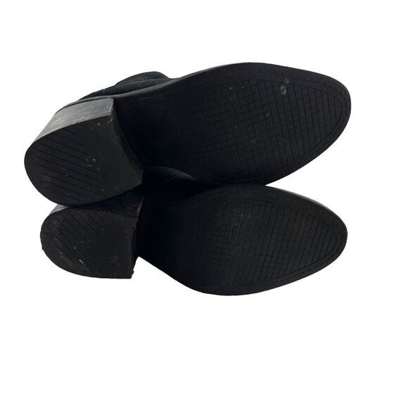 Steve‎ Madden Black Leather Suede Ankle Booties Boots Size 7.5 - Picture 4 of 11